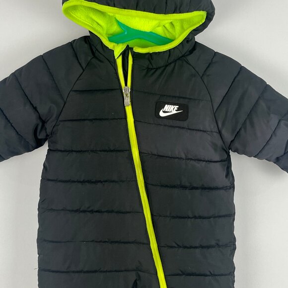 Nike Kids Unisex Baby Toddler Snowsuit Jumpsuit Size 3/6M Black Long Sleeve Zip - Picture 3 of 9